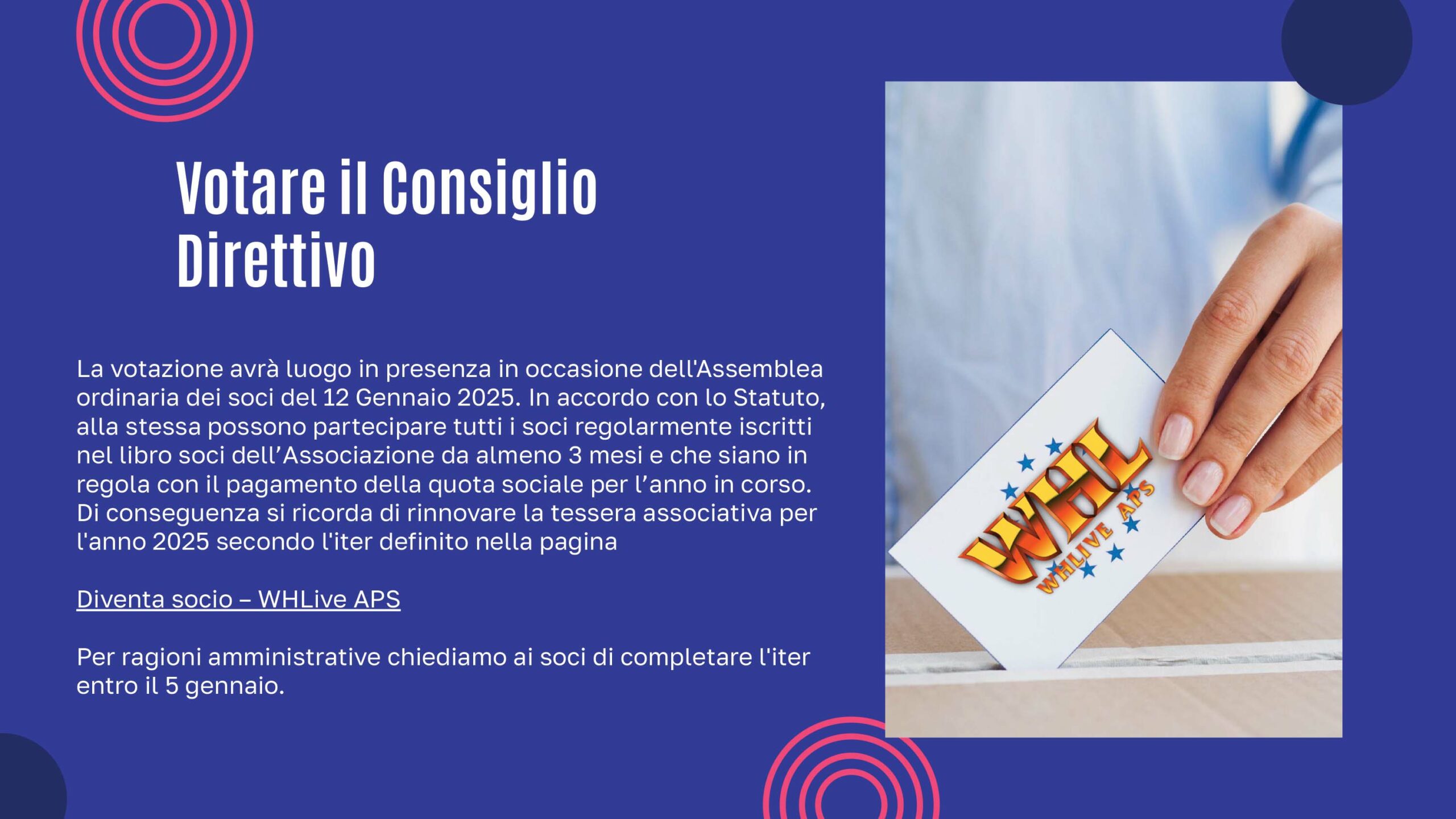Whlive Elezioni Consiglio Direttivo 2527
